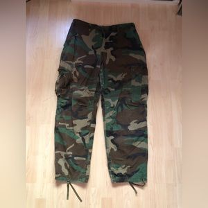 Woodland Camo BDU Pants Large Regular Well Worn USGI